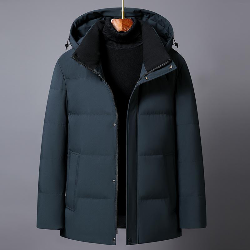 Зимняя куртка-пуховик для мужчин больших размеров, теплая 90% белая утиная пуховая куртка для мужчин среднего возраста, толстая теплая черная парка, зимняя верхняя одежда
