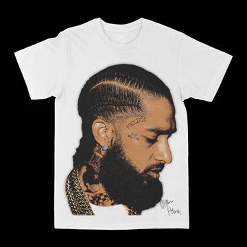 Унисекс Белая Хлопковая Футболка Nipsey Hussle Уличный Стиль Повседневный Стиль Модная Футболка Летний Топ Одежда