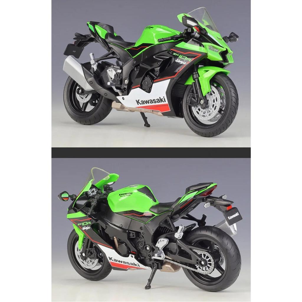 Welly 1/12 2021 Kawasaki Ninja ZX-10R Сплав Модель мотоцикла Симуляция Литой металл Масштаб Модель мотоцикла Детская игрушка Подарки
