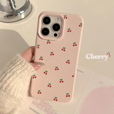 Милый чехол для телефона с рисунком вишни для iPhone 16 15 14 13 12 11 Pro Max Plus, силиконовый противоударный чехол
