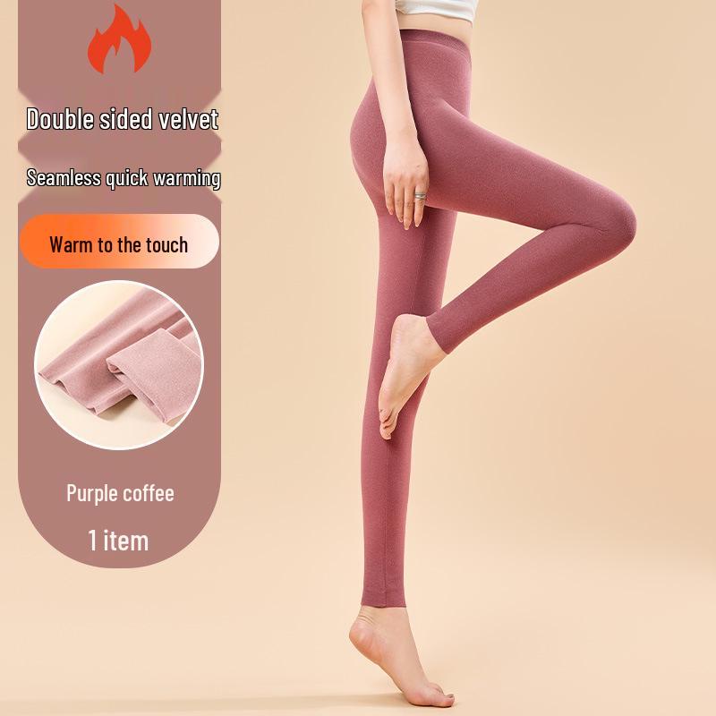Бархатные Осенние Женские Леггинсы с Низкой Посадкой, Двусторонние, с Начесом, Теплые