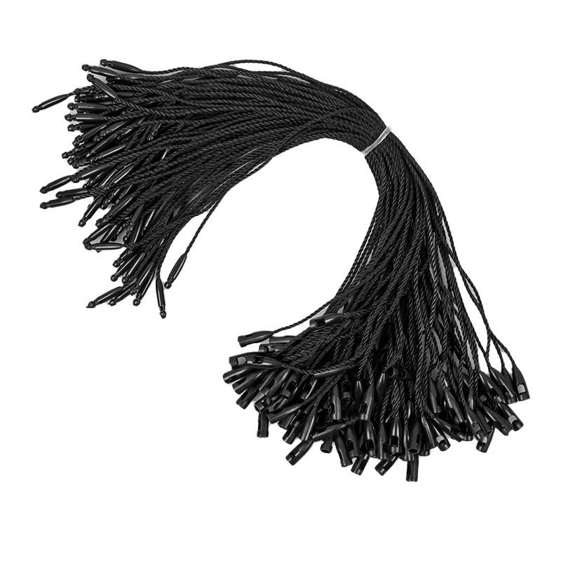 Универсальный шнур из полиэстера черного и белого цвета с пряжкой в форме пули для бирок на одежде и багаже