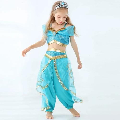 Jasmine Costume For Girls, Arabian Princess Costume, Jasmi