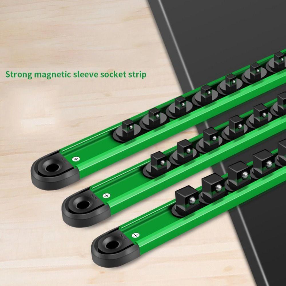 Adjustable Socket Storage Rack 1/4 3/8 1/2 Inch Socket Clip Rail Holder Magnetic Socket Organizer