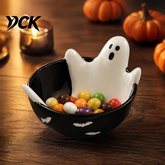 Large Capacity Nut Tray Halloween Skeleton Lounging Tidbit Serveware, 3D Relief Resin Candy Bowl for Event Supplies Snacks Dips, Creative Gothic