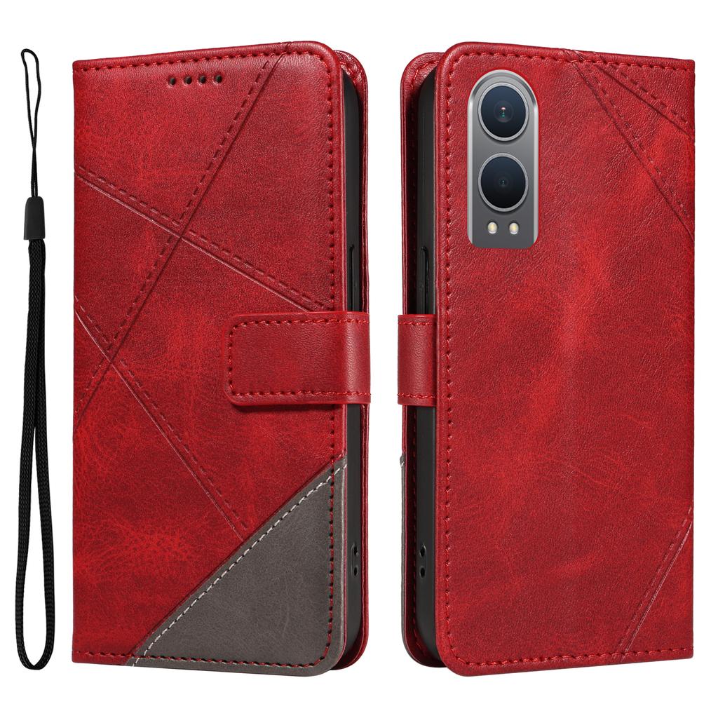 For OnePlus Nord CE4 Lite 5G/Oppo K12x 5G (China) Case Leather Wallet Shockproof Phone Cover Geometric Line