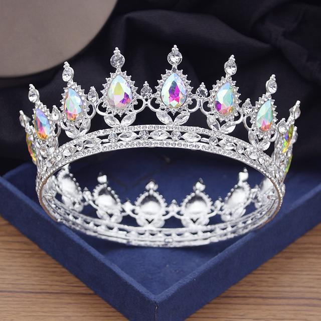 Королевские королевские тиары и короны красные, фиолетовые, кофейные, хрустальные диадемы, свадебные короны, свадебные украшения для волос, аксессуары для невесты