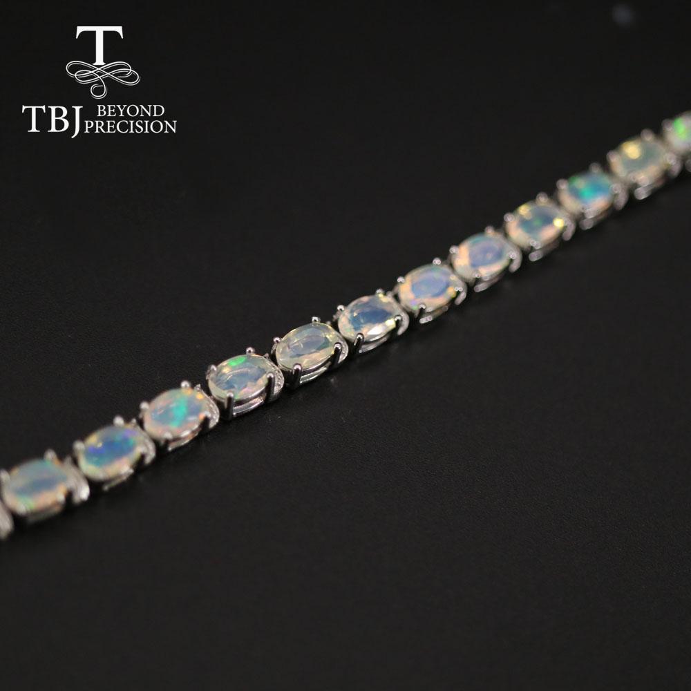 Bolai браслет из натурального опала овальной огранки 4*6 мм, ювелирные изделия из натуральных красочных драгоценных камней, серебро 925 пробы, для женщин, повседневная одежда