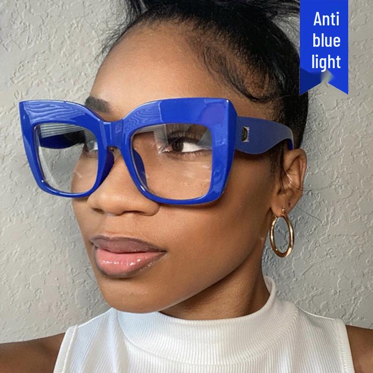 Квадратные очки «кошачий глаз» с большой оправой и заклепками – Новый европейский и американский стиль 2022 года для женщин