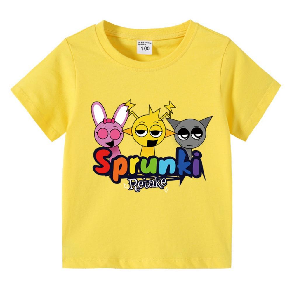 Мультяшная футболка Sprunki Детская футболка Incredibo Блузка с коротким рукавом для девочки-малышки Летняя одежда для мальчика Детская одежда