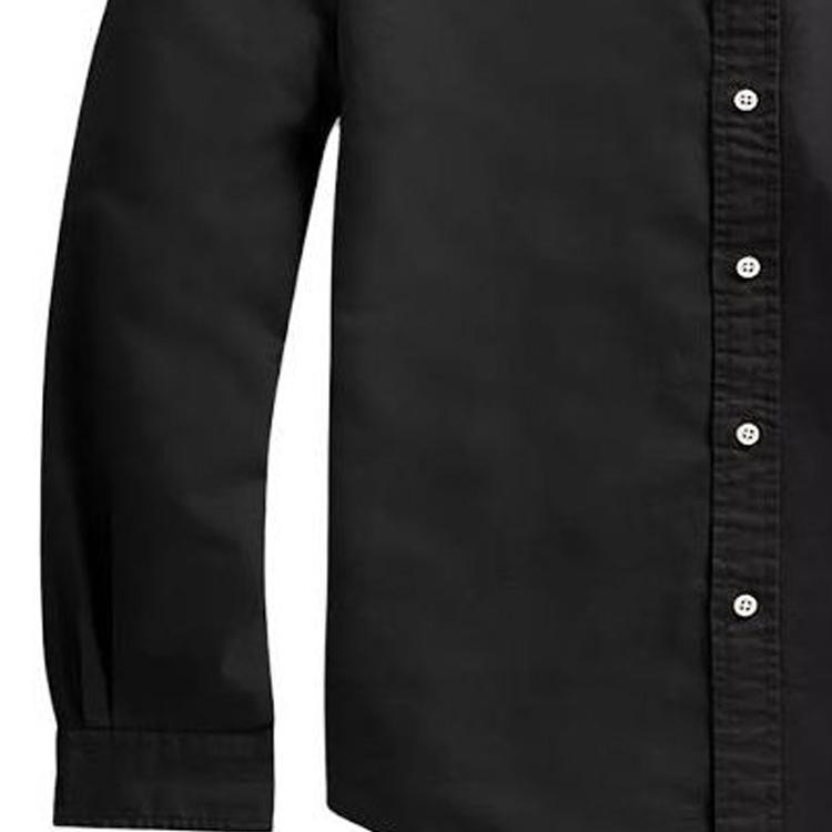 Polo Ralph Lauren Ss23 Однотонная рубашка с длинным рукавом и вышитым логотипом Мужские рубашки черного цвета 710767828-001