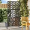 VidaXL Metal Fence Panel Black Metal Large Pattern 868570