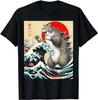 Catzilla Cat Japanese Art Funny Cat Gifts for Men Women High Quality O-Neck Short Sleeves 100% Cotton T-Shirt Tops 50961