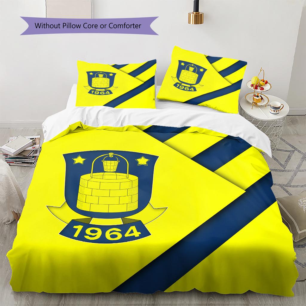 Brøndby IF Pattern Bedding Quilt Set Home Decoration Gift (1 * duvet cover + 2 * pillowcase without core)