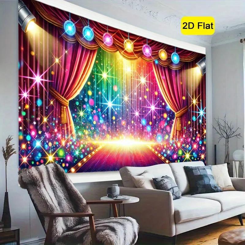 2D Plane, 2D Plane - A 2D plane banner with colorful rainbow stage lighting on one side