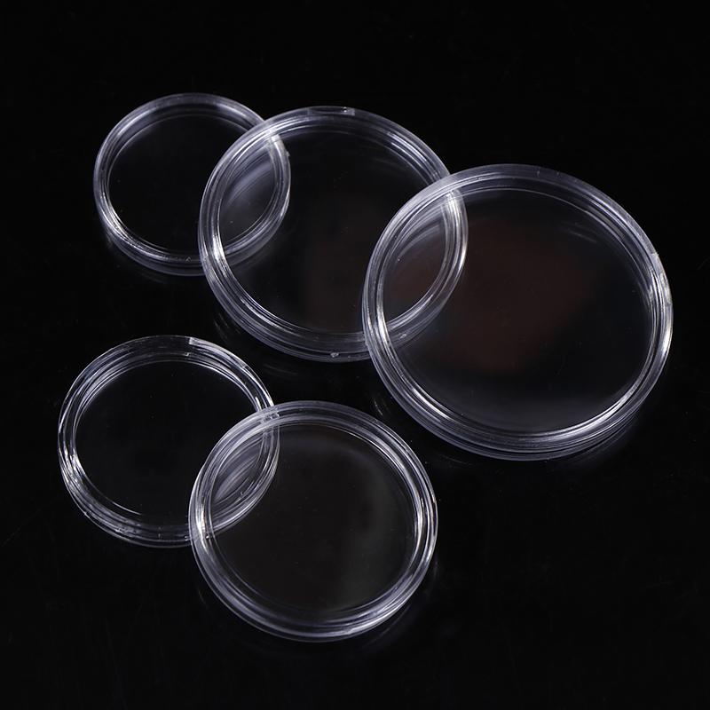 10 шт. 30-46 мм прозрачный круглый держатель для монет коробка для хранения капсул коллекция витрины кольцевые защитные коробки контейнеры