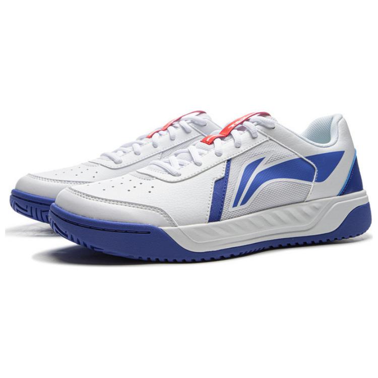 Li-Ning Простые Удобные Модные Нескользящие Износостойкие Низкие Теннисные Кроссовки Мужские кроссовки Белые Синие ATTV003-2