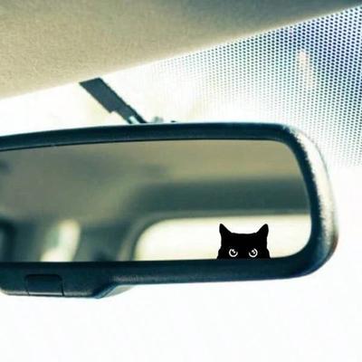 Наклейка 'Кот-Заглядывающий', Наклейка на Автомобиль, Черный Кот Заглядывающий Стикер, Пустая Кнопка, Виниловая Наклейка, Наклейки на Автомобиль, Виниловые Наклейки, Стикер 'Eject', Наклейка Кот