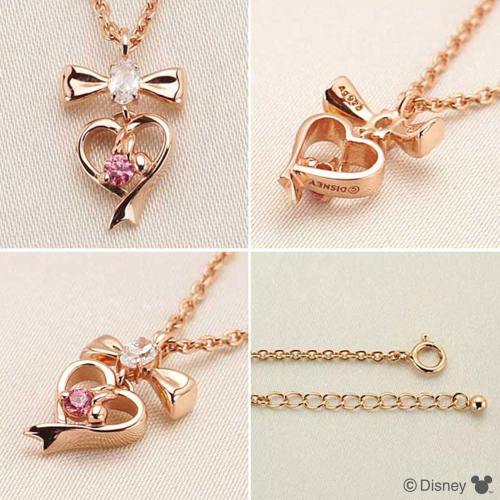 Disney Zirconia VPCDS W0043 [Disney] Минни/серебряный кулон/сердце/лента/кубический
