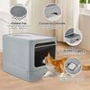 Cat Litter Box Large Enclosed With Lid And Scoop Foldable Design Top Exit Front Entry Odor Control Kitty Toilet Tray