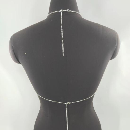 Универсальная цепочка на грудь со стразами, многослойный дизайн, легкая цепочка для тела, женский сексуальный аксессуар для тела