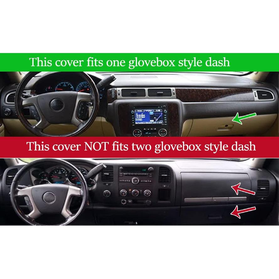 Dash Cover Mat Fit For 2007-2014 GMC Yukon Sierra SLT Denali,2007-2013 Chevy Chevrolet Silverado 1500 2500HD 3500HD LTZ/Avalanche/Suburban,07-14