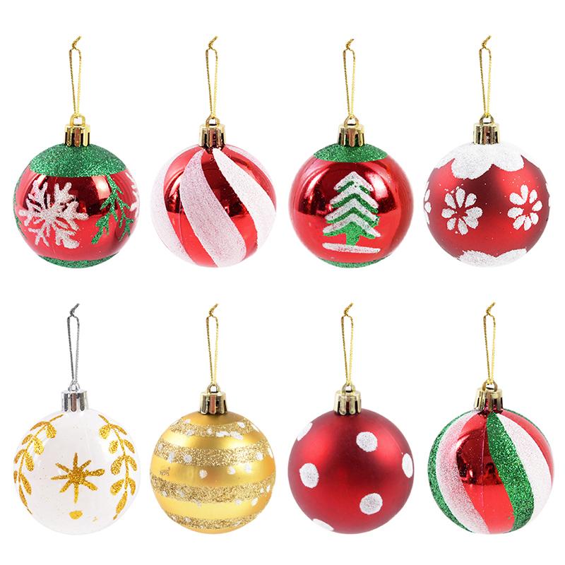 6Pcs/box Christmas Ball Ornaments Xmas Tree Hanging Pendant Christmas Decorations for Home 2024 Navidad Natal New Year Gift