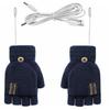 Перчатки с двухсторонним подогревом, регулируемой температурой, перезаряжаемые варежки, моющиеся перчатки без пальцев, грелка для рук, теплые для пеших прогулок на открытом воздухе