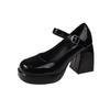 Fashion Women's Fashion Chunky Heel Mary Jane Shoes Spring New Round Head Shallow Mouth Line with Anti-slip Wear-resistant Shoes