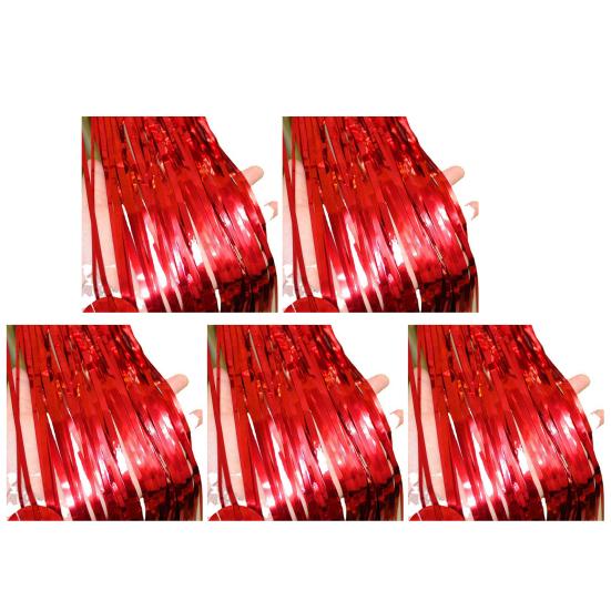 5 шт. Сверкающие фольгированные шторки с бахромой 1x2 м, металлический стримерный фон для свадьбы, дня рождения