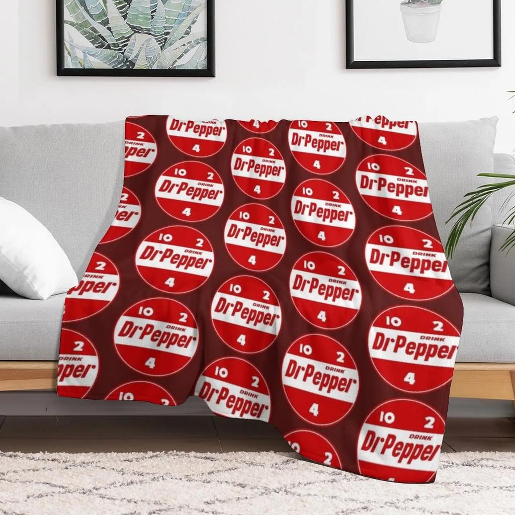 1950s Dr Pepper Throw Blanket Wrinkle Resistant Lightweight Blanket