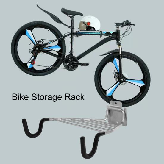 Настенная стойка для хранения велосипеда, нержавеющая, прочная, несущая, простая установка, настенное крепление для велосипеда, горизонтальная стойка для хранения