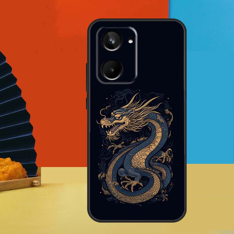 Чехол в китайском стиле с журавлем и драконом для Realme GT7 Pro GT6 10 11 12 13 14 15 Pro Plus C55 C67 C63 C61 C53 C31 C65 C71 C75