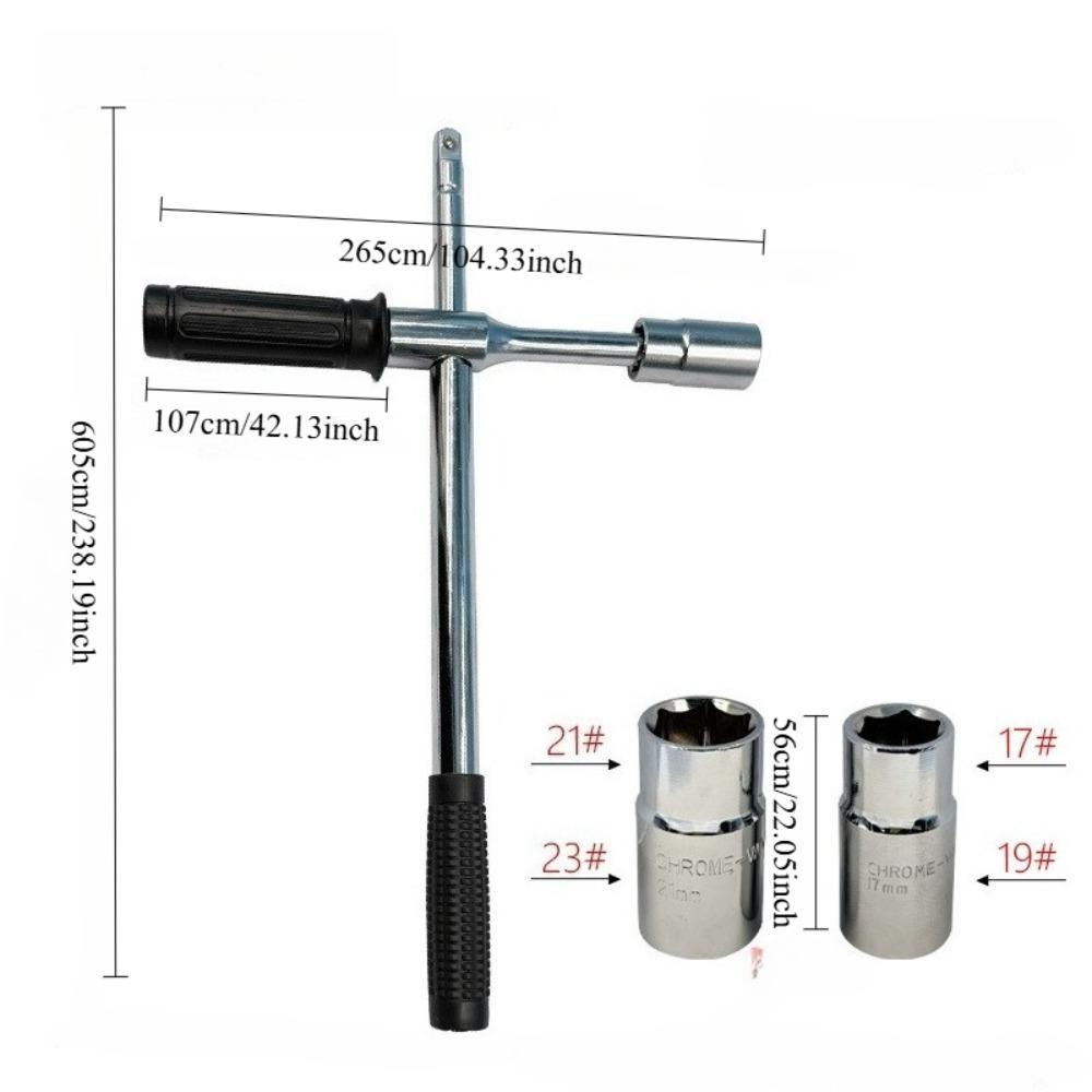 Складной телескопический крестовой баллонный ключ - Съемный L-образный торцевой ключ для замены автомобильных шин, Экономия труда и Увеличенная длина
