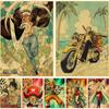 Винтажные аниме ONE PIECE плакаты крафт-бумага ретро постер настенная живопись исследование дома гостиная бар украшения фотографии настенные наклейки