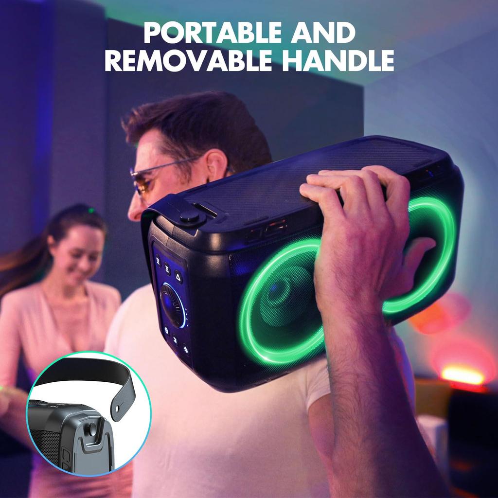 W-KING 80W Loud Bluetooth Speaker, Super Deep Bass, Huge 105dB Sound, Portable Party Speaker, Mixed Color LED Lights, 24H Playtime, Bluetooth 5.0,