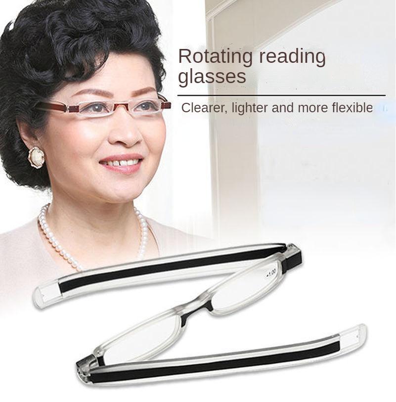 Портативные квадратные складные очки для чтения, вращающиеся на 360 градусов, пресбиопические, складные очки для чтения, унисекс