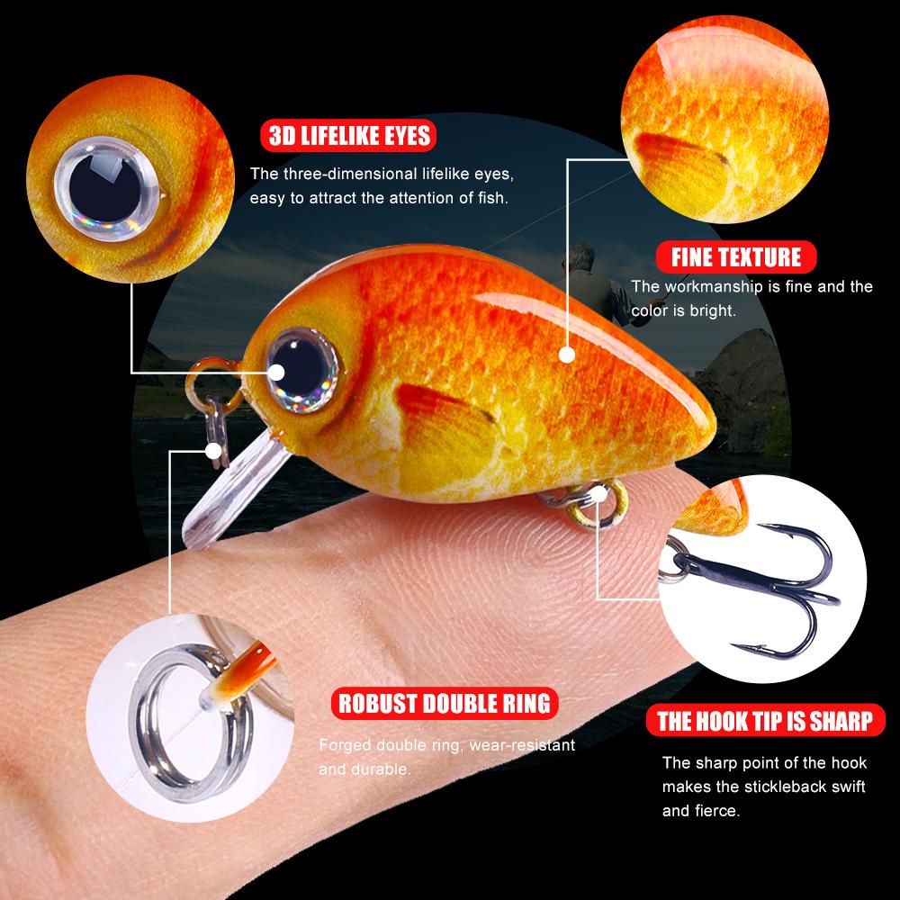 2,7 см-1,5 г мини-воблер, тонущие воблеры для щуки/троллинга, набор погремушек, приманка для ловли окуня, искусственная жесткая приманка