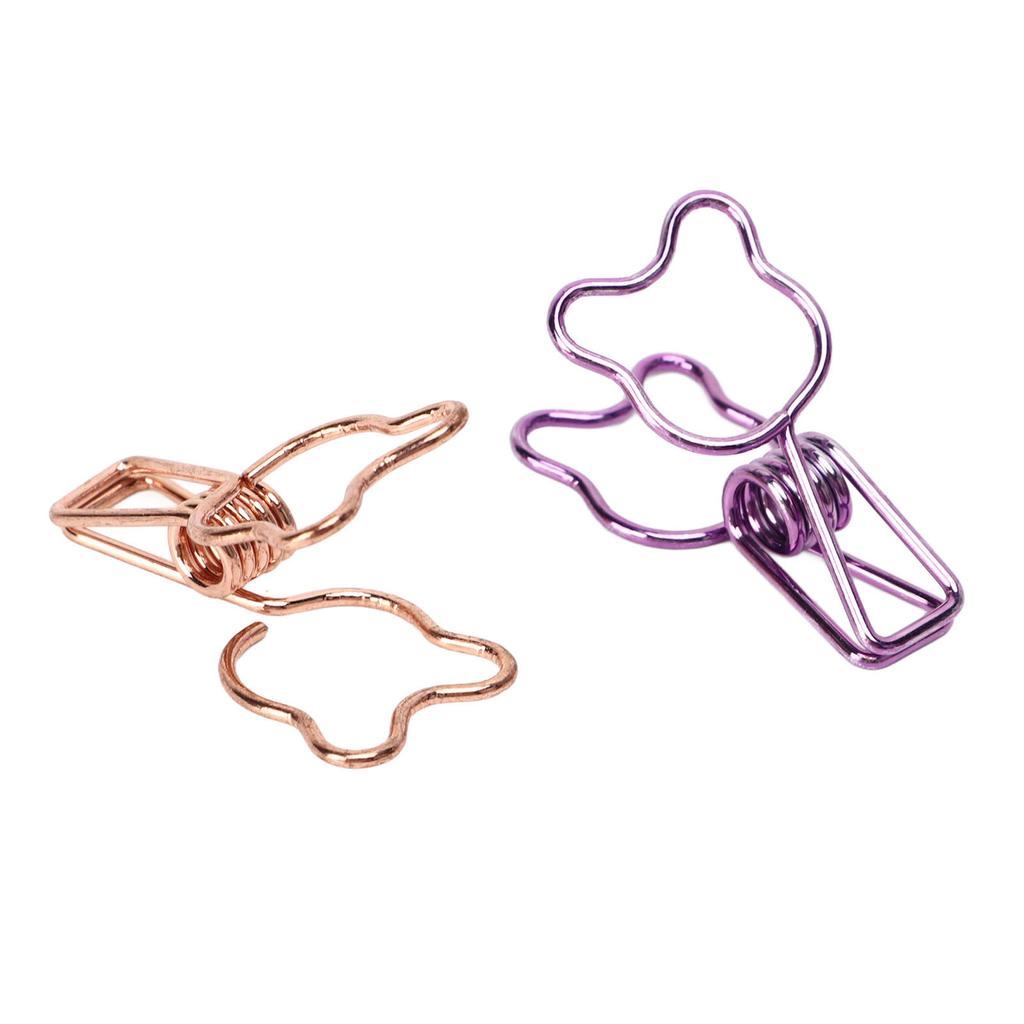 100 шт. зажимы в форме медведя, симпатичная форма, прочные зажимные, прочные металлические полые зажимы для офисных работ