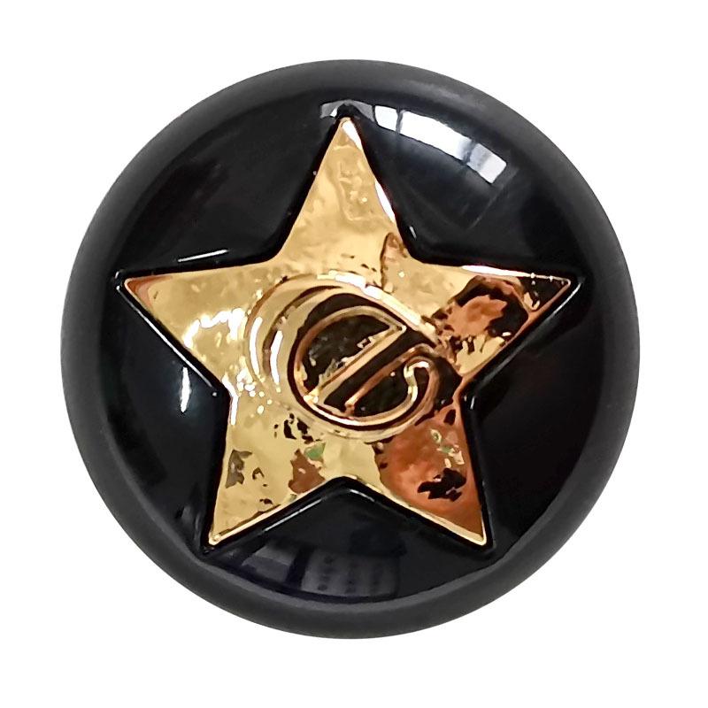 Знаменитая пентаграмма металлическая черная пуговица свитер куртка костюм кожаное пальто декоративные пуговицы