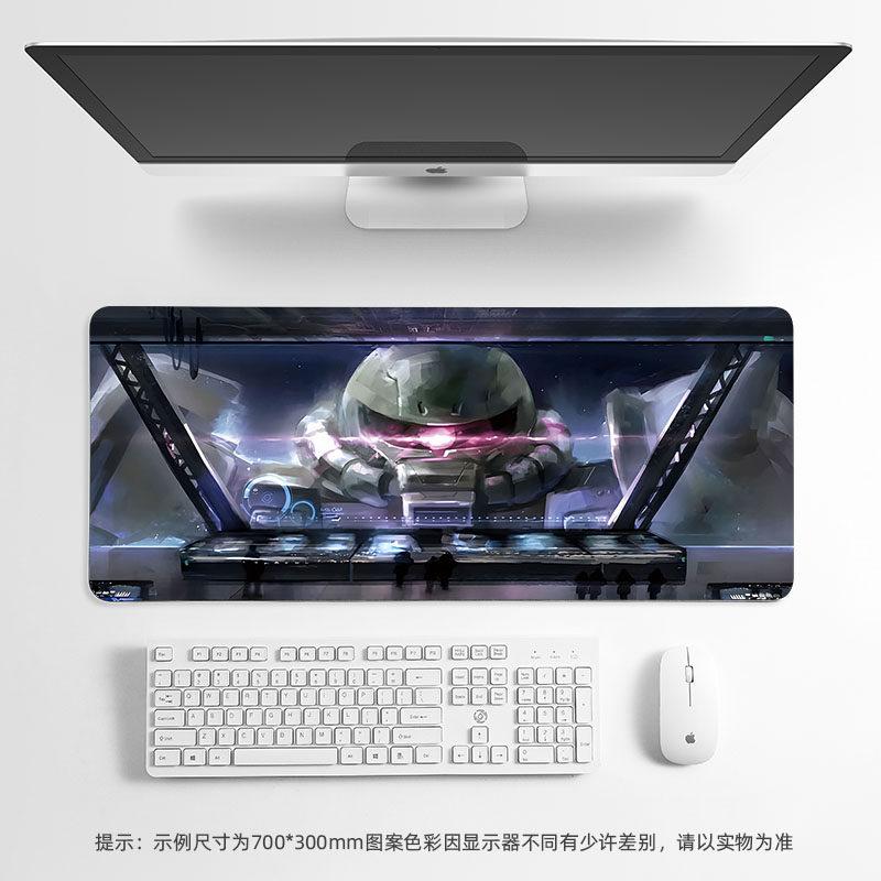 Blue White Mecha Anime Battle Large Mouse Pad Waterproof NonSlip SciFi Robot Gaming Desk Mat Cool Office Extended Keyboard Pad