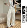 High-quality Linen Cotton White Wide-leg Pants Women's Summer New Loose Straight Casual Pants Slim Lazy Wind Mopping Pants