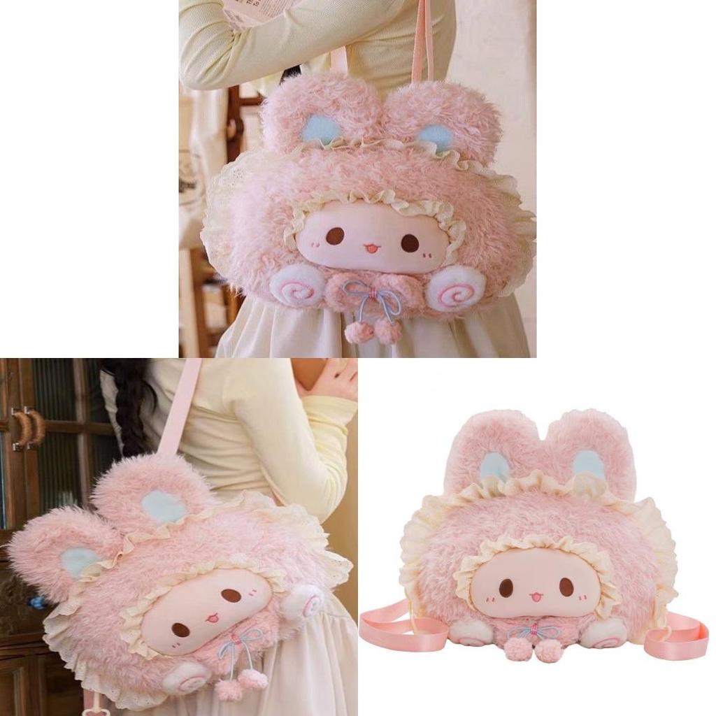 Cute Sheep Cartoon Plush Backpack With Spacious Compartments For Teen Girls And Women
