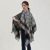 Plaid Scarf Shawl New Thorn Double-sided Can Be Worn Imitation Cashmere Split Shawl Summer Air-conditioned Room Nap Blanket