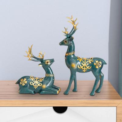 2 шт., скульптура оленя, статуя из смолы, подарок на день святого Валентина, орнамент, фигурка животного, фигурка для