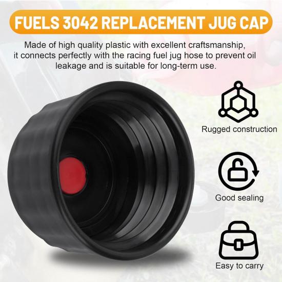 Gas Cans, Fuels Replacement Jug Cap, Racing Fuel 3042 Replacement Cap For 5 Gallon Racing Fuel Jugs, Gas Cans, Fuel Tank Cap - 2 Pack