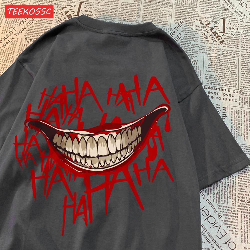 Summer Cotton Women TShirts Evil Clown Smile Printed Streetwear Soft Oversize ONeck Short Sleeve Casual Street Female Clothes