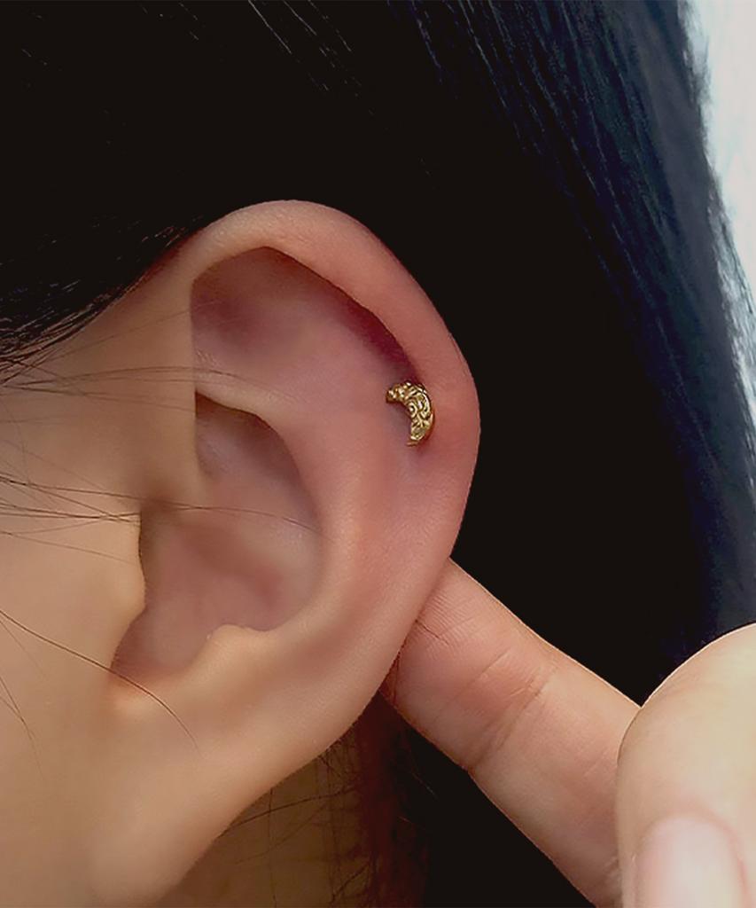 Helene Jewelry Пирсинг в форме волны и луны из стерлингового серебра 925 пробы