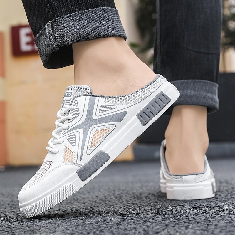 Большой размер 47 роскошные мужские полутапочки сандалии удобные дышащие повседневные туфли мужские модные кроссовки для отдыха мужские тапочки сланцы обувь мужская