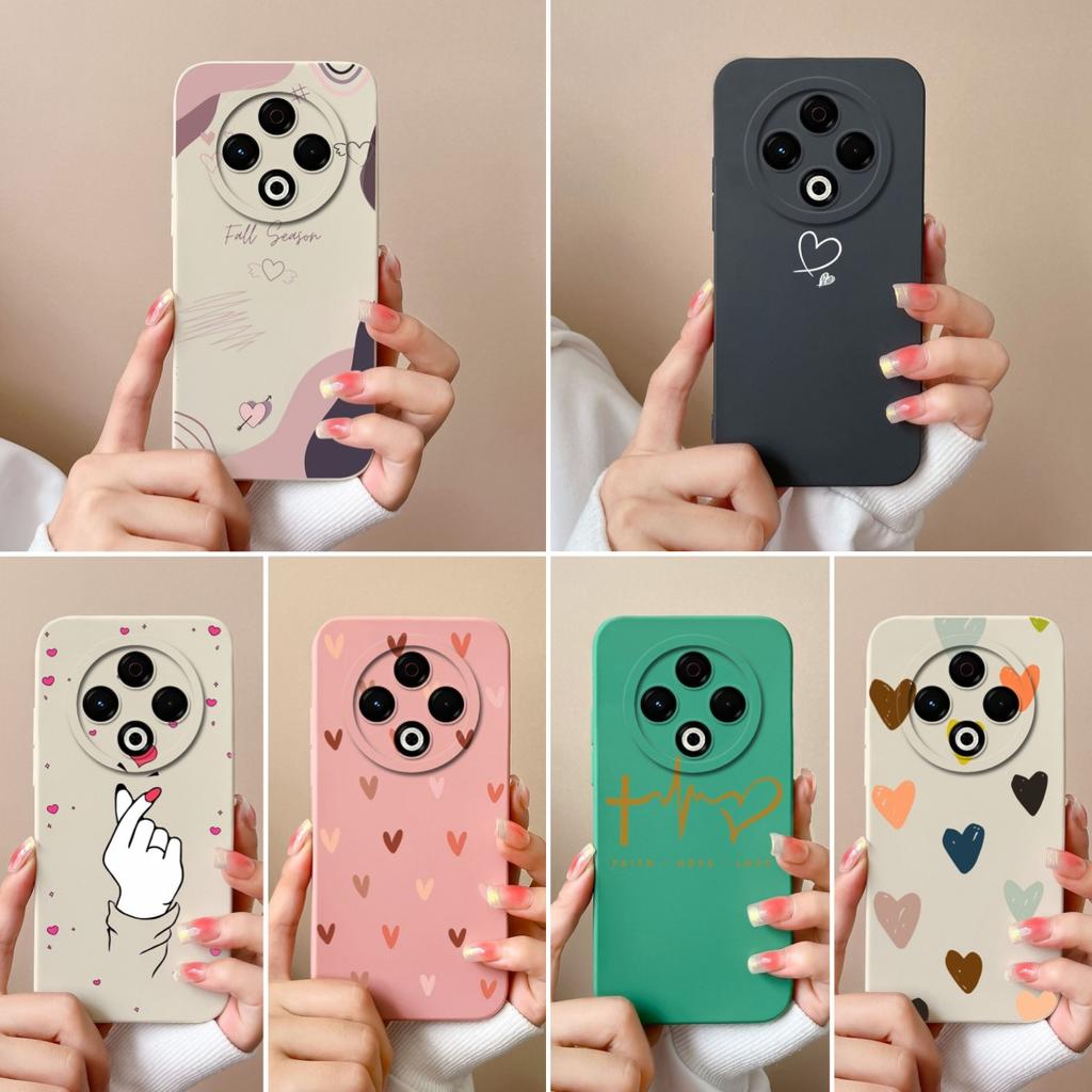 Hot Phone Case For Tecno Spark GO 1 2025 Pop 9 Camon 30S Sprak 20 30 Pro 30C 4G 5G Super Shockproof Soft Silicone Sweet Love Heart New Cover For Tecno
